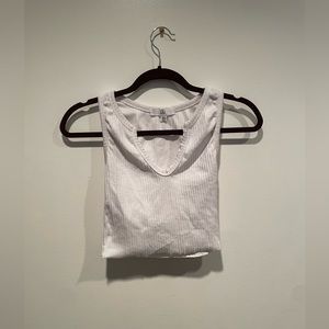 Missguided open chest white tank top